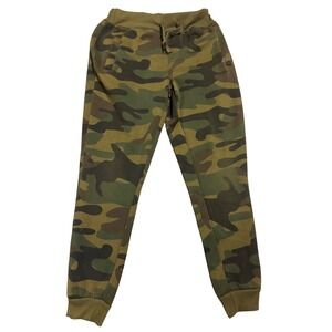 Across the Pond Mens Small Camo Joggers Fleece Sweatpants Green Camouflage S